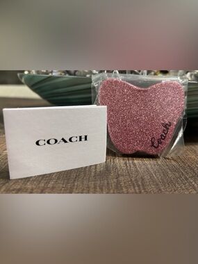 Coach Pink Glitter Butterfly Compact Mirror